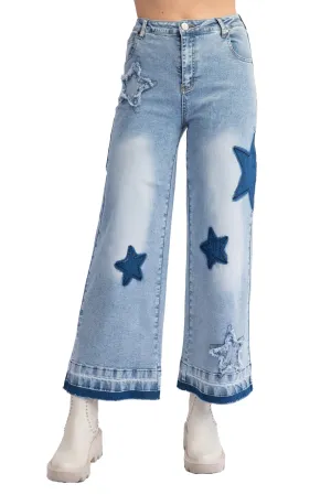 Ali Star Detail Wide Leg Jean