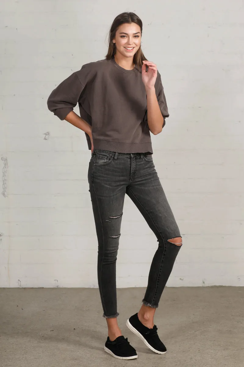 Back Street Mid Rise Ankle Black Skinny Jeans