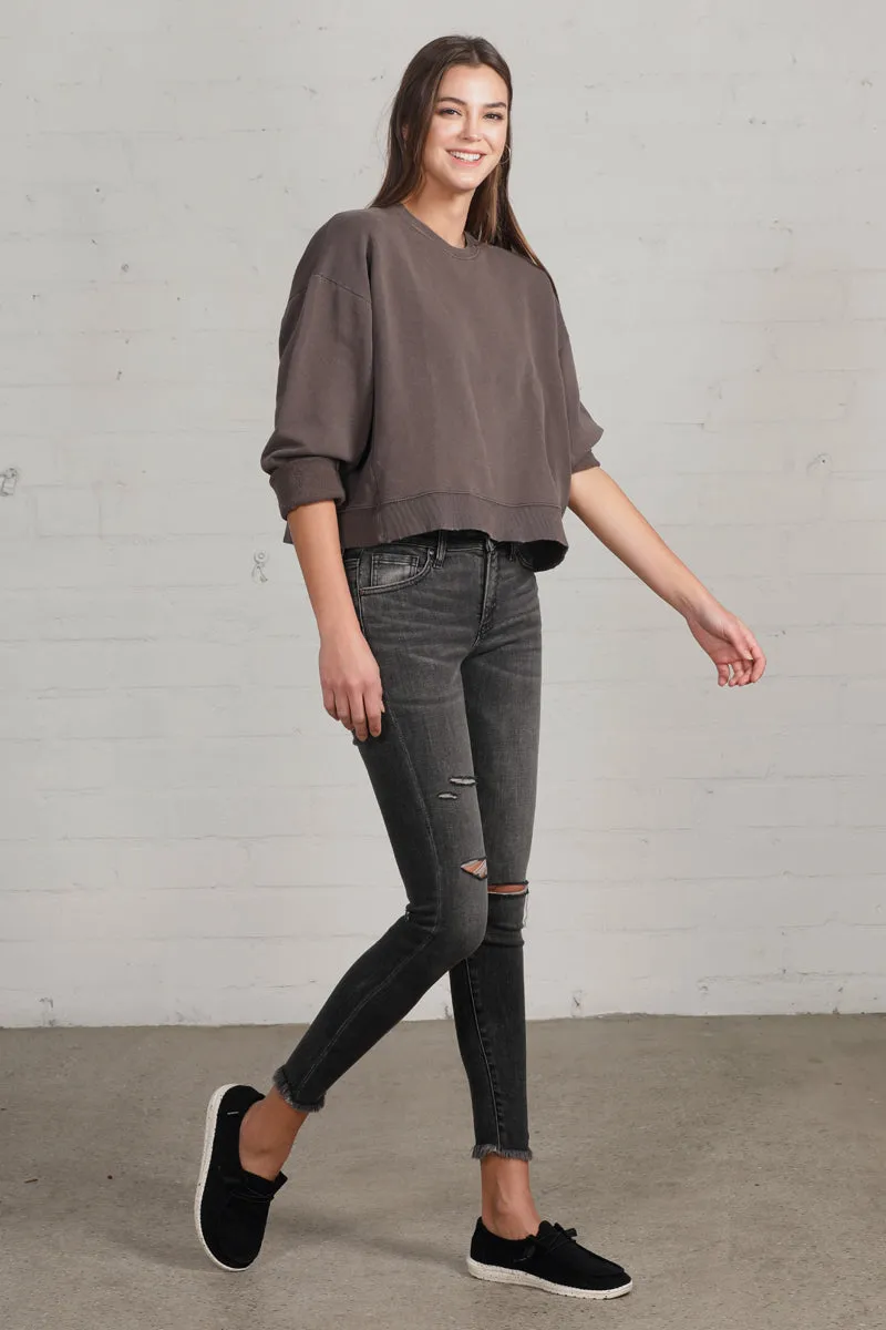 Back Street Mid Rise Ankle Black Skinny Jeans