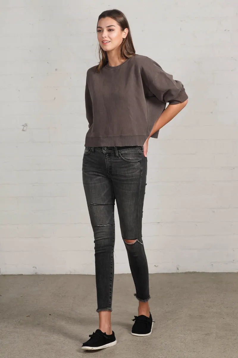 Back Street Mid Rise Ankle Black Skinny Jeans