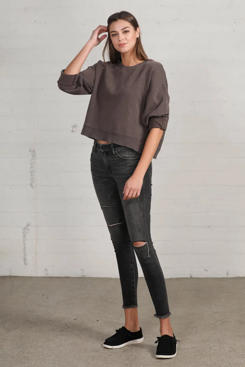 Back Street Mid Rise Ankle Black Skinny Jeans