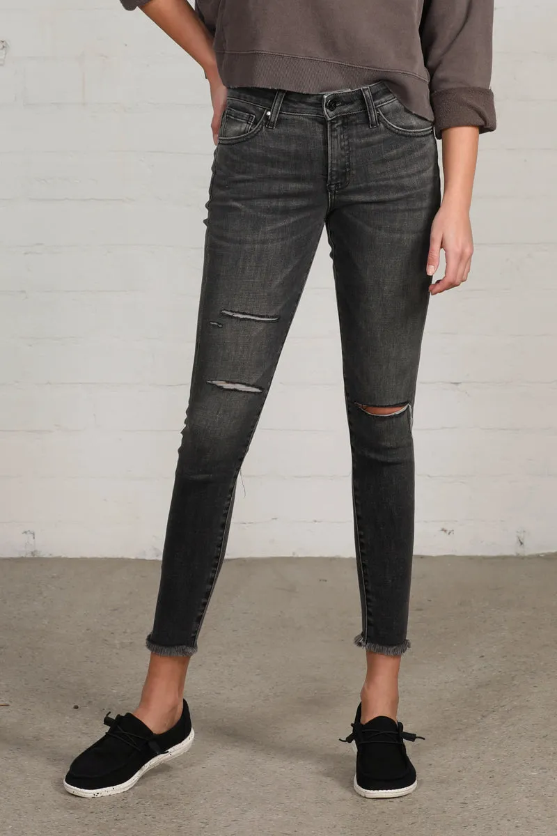 Back Street Mid Rise Ankle Black Skinny Jeans