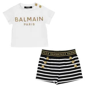 Balmain Baby Girls Striped Ensemble