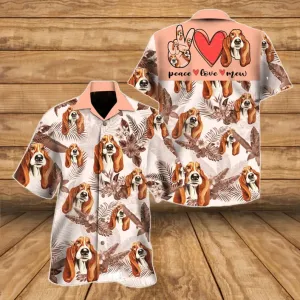 Basset Hound Dog Beach Summer Hawaiian Shirt, Basset Hound Shirt, Basset Hound Beach Shirt