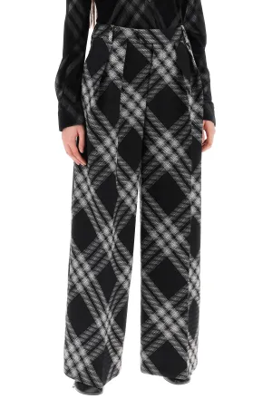 Burberry Double Pleated Checkered Palazzo Pants