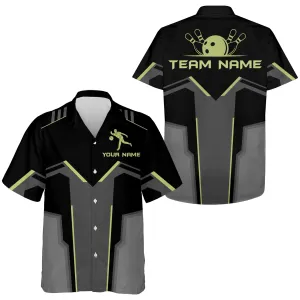 Custom Team Name Hawaiian Bowling Shirt for Men Women Bowlers, Bowling Jersey Short Sleeve 3D Print