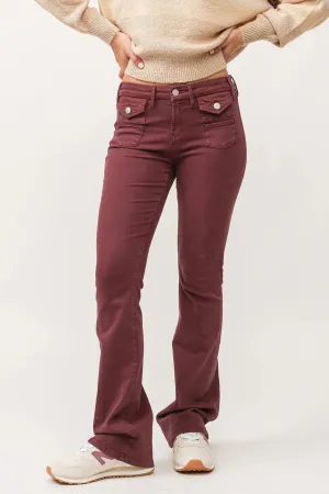 DEAR JOHN MAROON JAXTYN BOOTCUT PANT