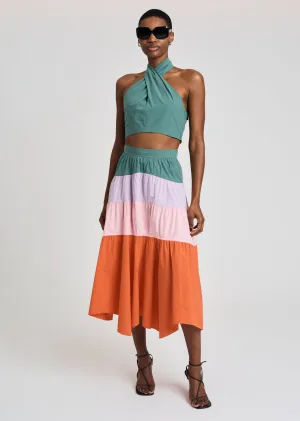 Derek Lam 10 Crosby - Katalina Color-Blocked Skirt in Multicolor