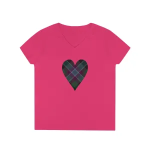 Dunans Rising Heart - Ladies' V-Neck T-Shirt