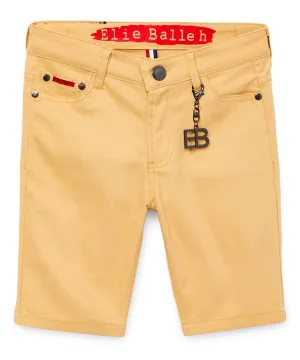 ELIE BALLEH KHAKI COTTON STRETCH 5 Packet Twill Short Pants