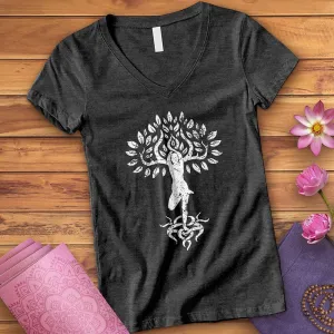 Flower Zen Tree V-Neck