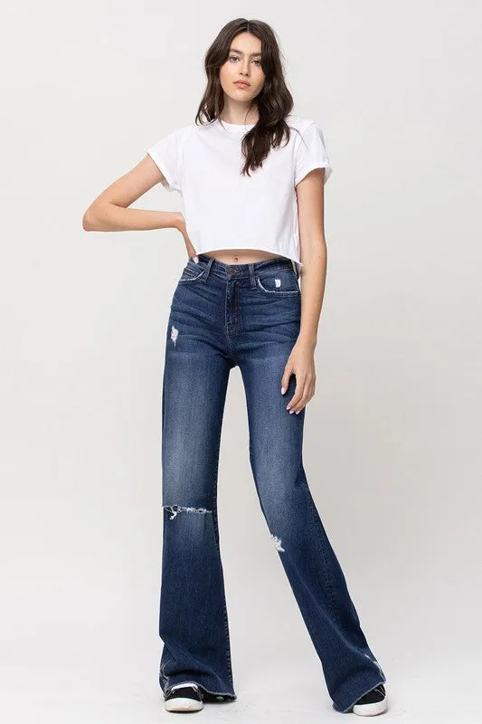 Flying Monkey High Rise Distressed Wide Leg Jeans