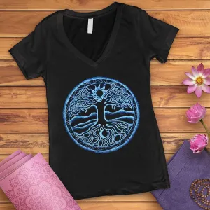 Glowing Tree Of Life V-Neck Tee