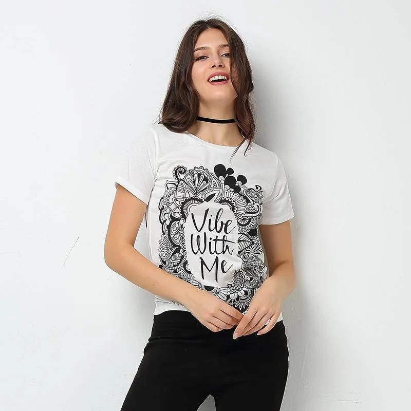 Good Vibes women Tees, Positive T-shirts (US 2-12)