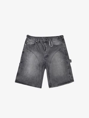 GREY WASHED DENIM JORTS "V1"