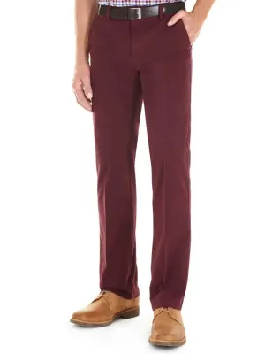 GURTEEN Trousers - Longford Autumn Stretch Cotton Chinos – Cranberry