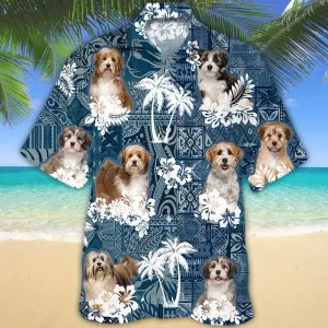 Havanese Hawaiian Shirt, Flower Havanese Short Sleeve Hawaiian Aloha Shirt for Men, Women