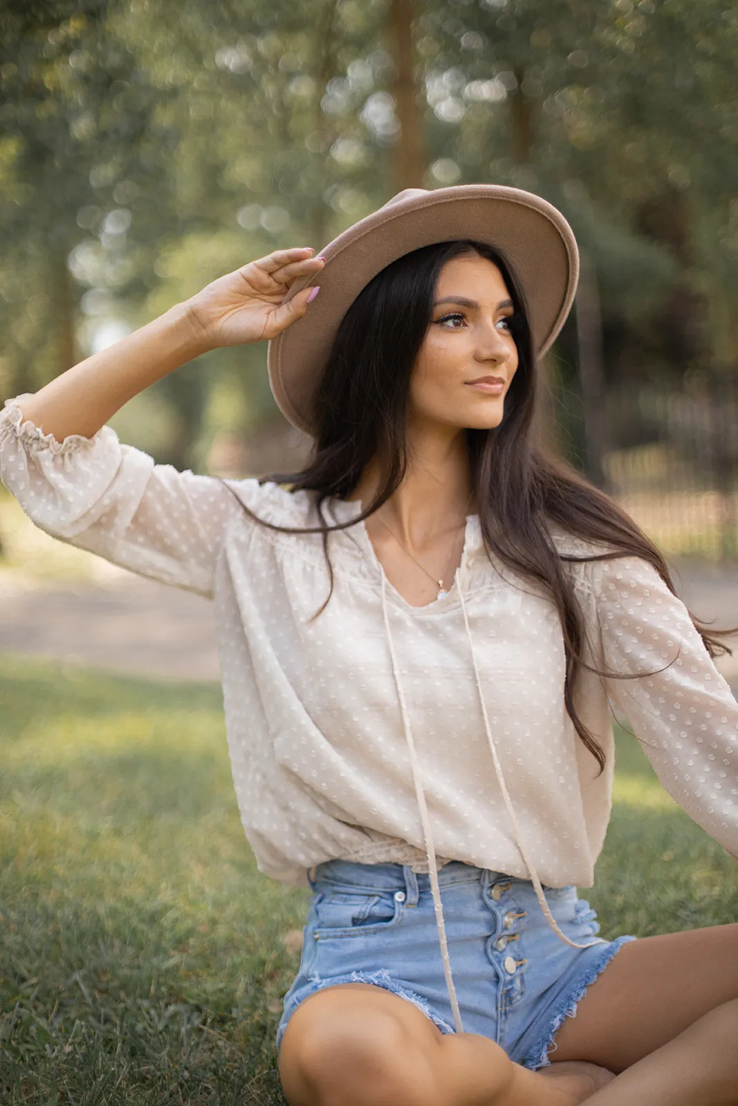 High Waisted Denim Shorts  - The Aria - Star Stitched Pockets - Stretchy