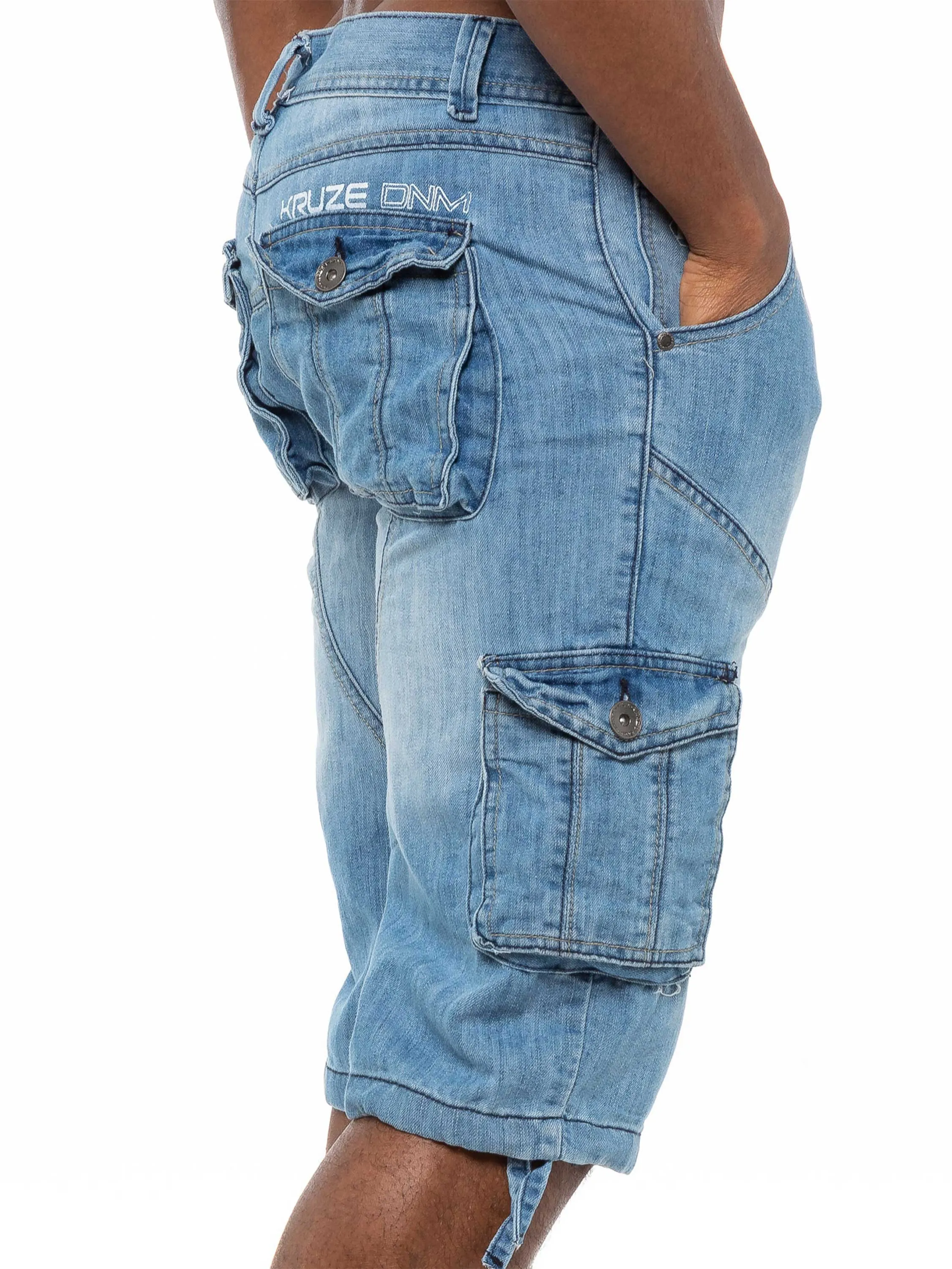 Kruze | Mens Cargo Denim Shorts