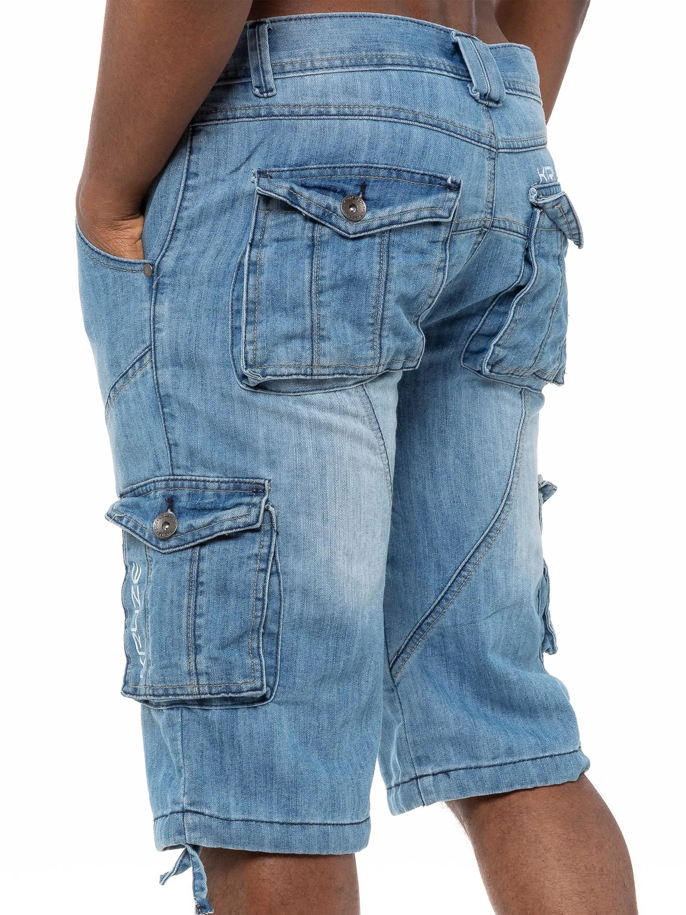 Kruze | Mens Cargo Denim Shorts