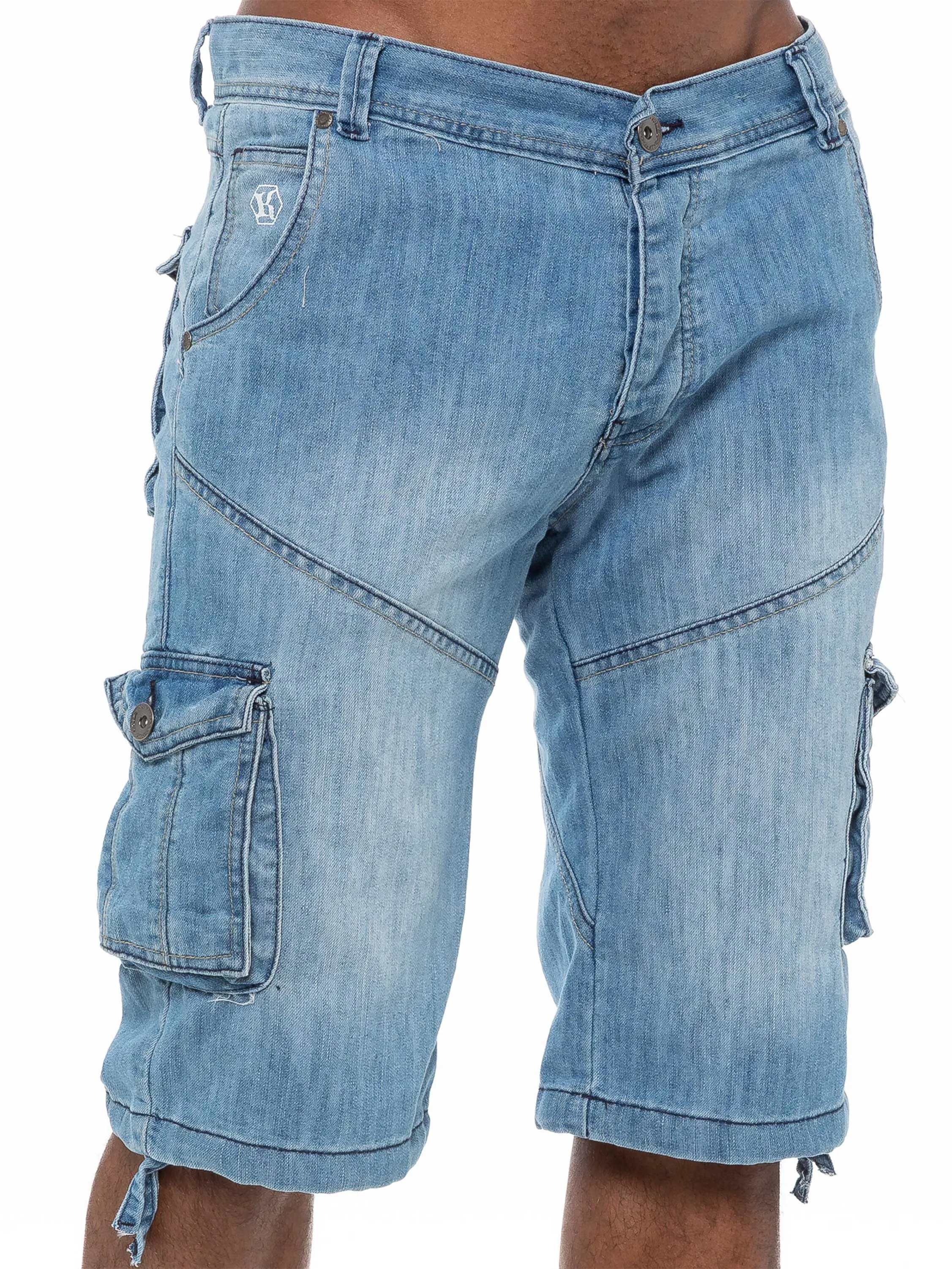 Kruze | Mens Cargo Denim Shorts