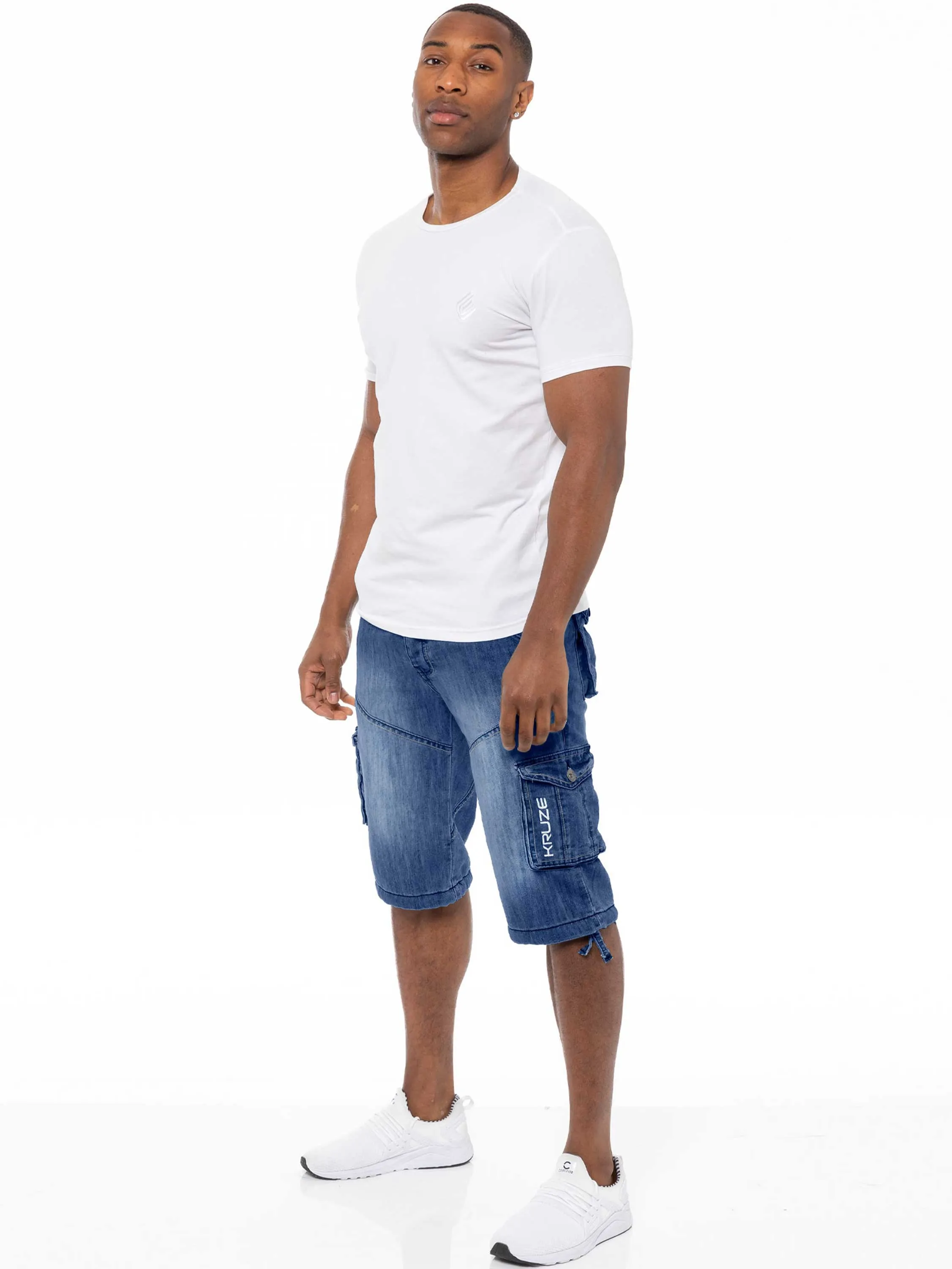 Kruze | Mens Cargo Denim Shorts