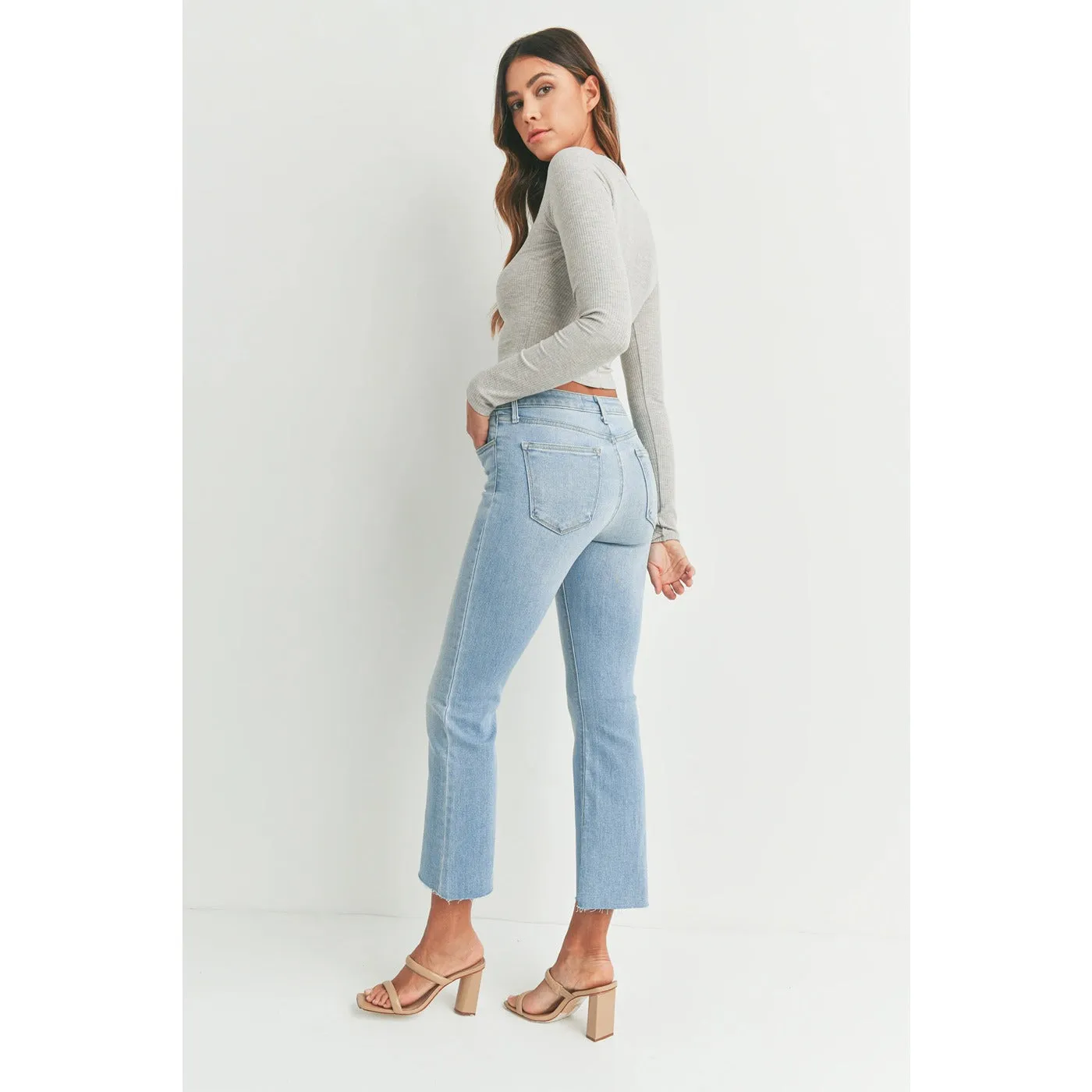 Light Blue Cropped Flare Jeans