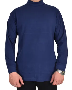 Mens Navy Round Neck Plain Shirt - S