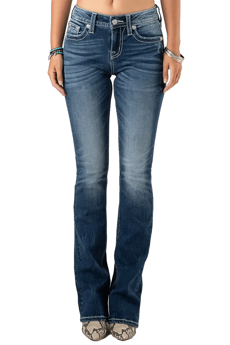 Miss Me Women's A Ray Of M Bootcut Jeans