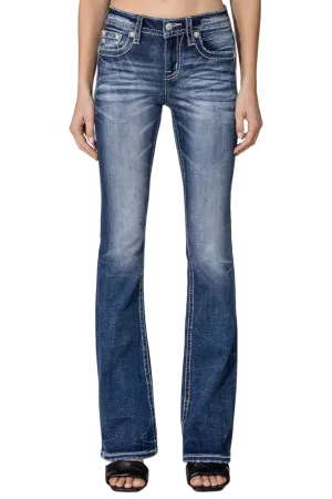 Miss Me Women's Fall Fleur De Lis Bootcut Jean