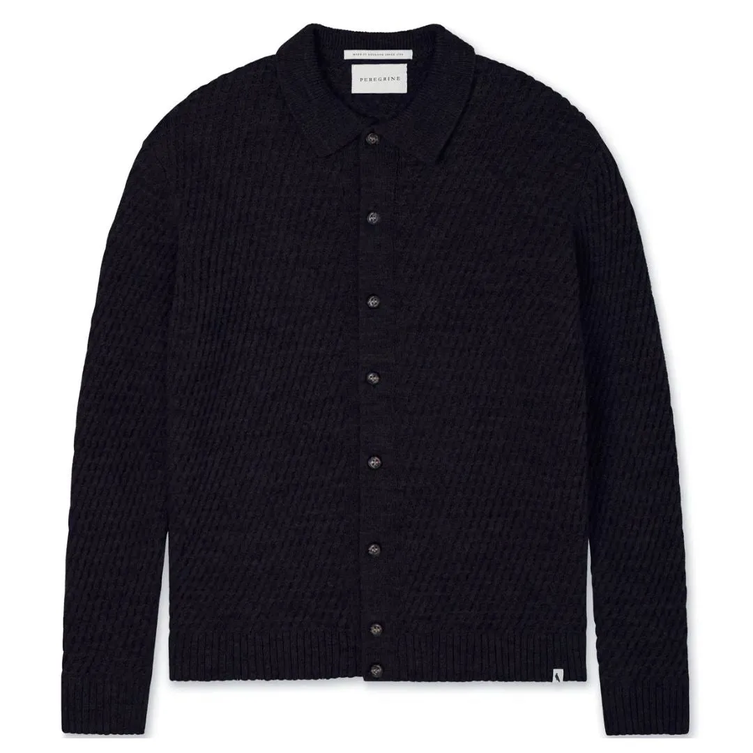 Elegant Navy Merino Wool Hampton Cardigan for Men/Women