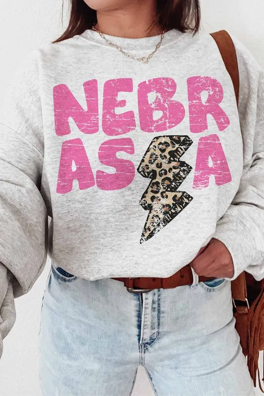 NEBRASKA LIGHTNING LEOPARD GRAPHIC SWEATSHIRT