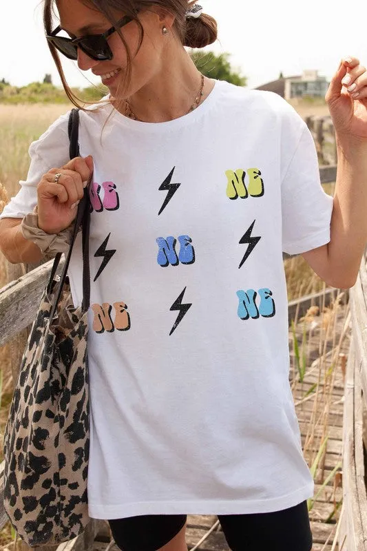 NEBRASKA STATE NE LIGHTNING GRAPHIC TEE