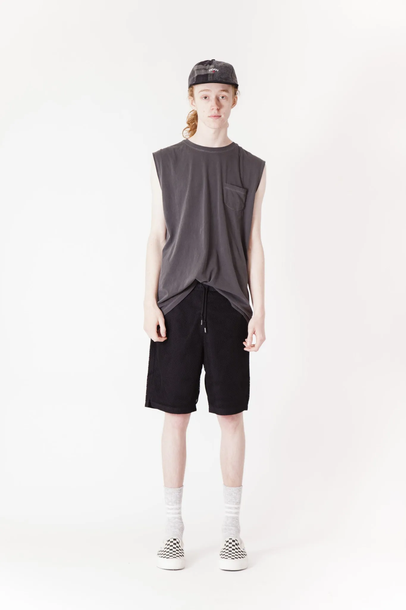 Oversized Sleeveless Pocket Tee