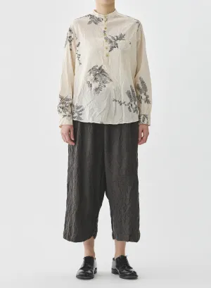 Pas De Calais - Light Twill Crinkle Drop Crotch Pants Brown