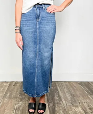 Peyton midi jean Skirt -Hidden Jeans