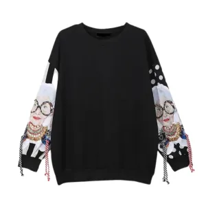 Pre Order:  Glam Granny Tasseled Sleeves Sweatshirt