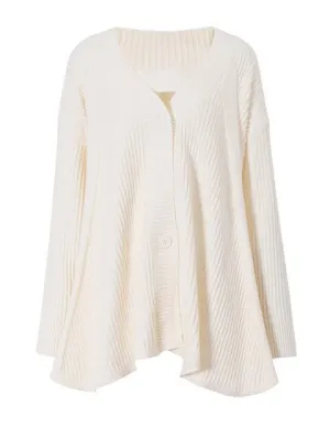 Pre Order:  Wavy Hem Knit Cardigan