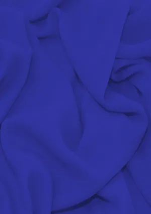 Premium Crepe Chiffon Fabric Royal Blue Plain Dyed 44/45" Decoration,Craft & Dress