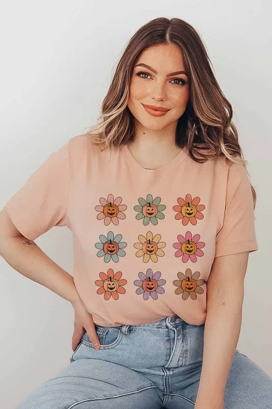 PUMKIN FLOWERS GRAPHIC TEE PLUS SIZE