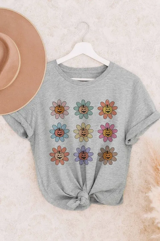 PUMKIN FLOWERS GRAPHIC TEE PLUS SIZE