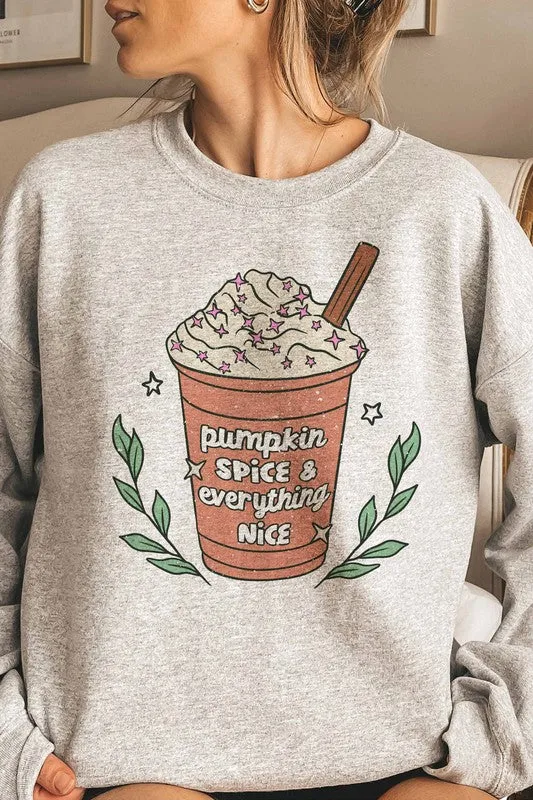 PUMPKIN SPICE GRAPHIC SWEATSHIRT PLUS SIZE