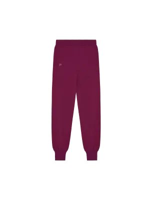 Recycled Cashmere Track Pants—plum purple