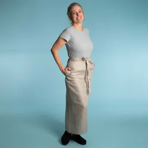 SKYE 100% Organic Linen Honeycomb Bistro Apron (Through Pocket)