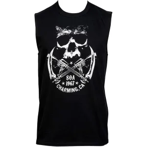 Sons of Anarchy Crossed Weapons Logo and Back Print Sleeveless T-Shirt