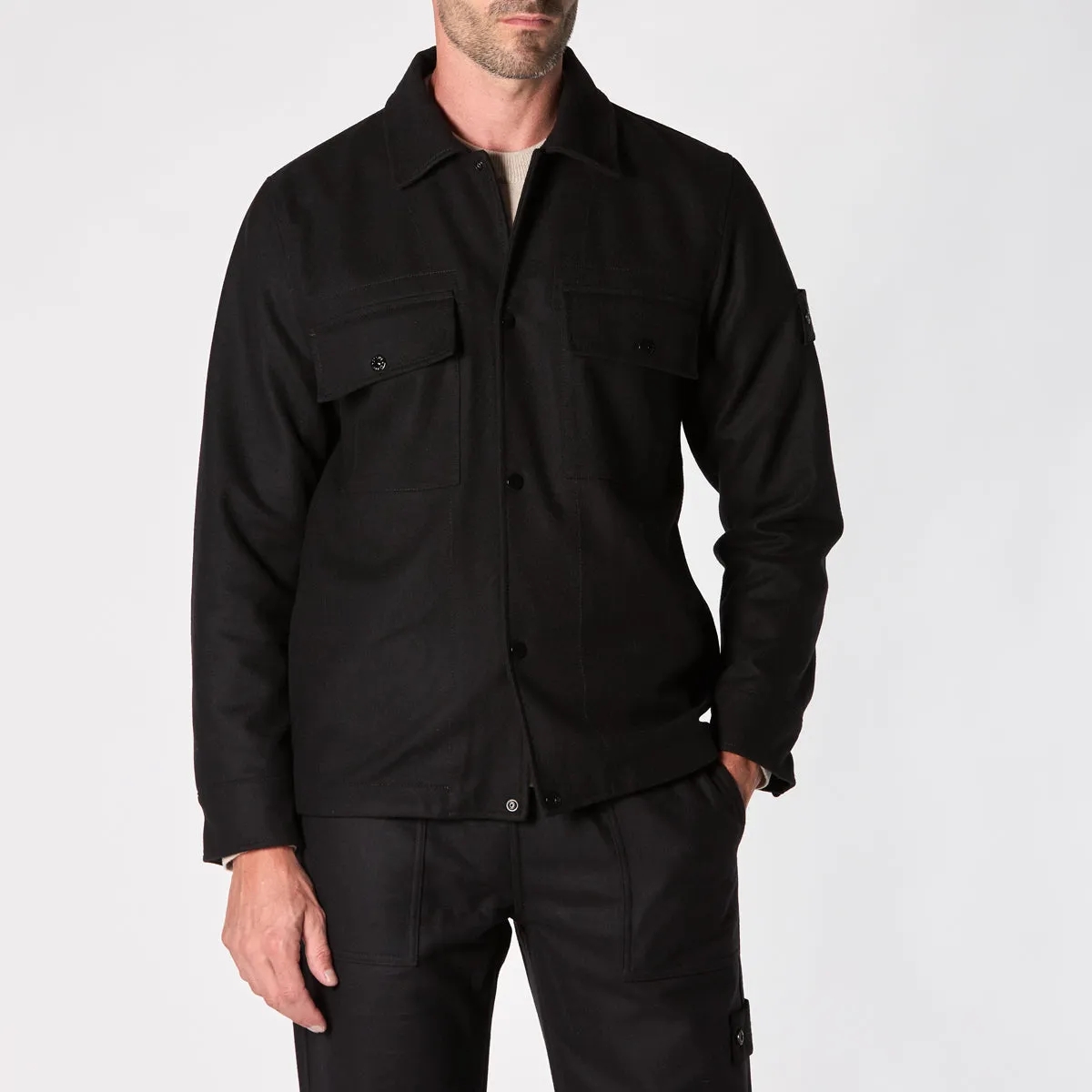 STONE ISLAND "GHOST" OVERSHIRT 8115120F4 V0029 BLACK