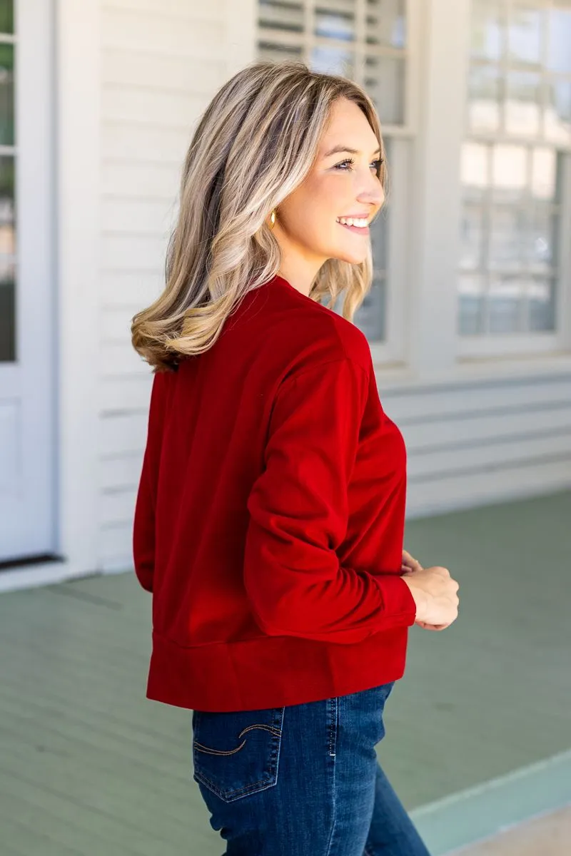 Strike Your Interest Black Crop Sweatshirt