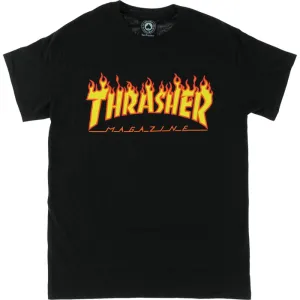 Thrasher Flame Logo Black Small T-Shirt