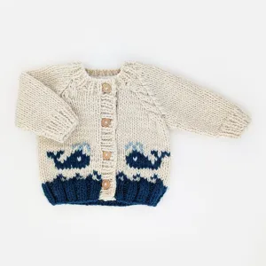 Cozy Whale-Themed Cardigan Sweater for Babies & Toddlers – Adorable Nautical Knitwear for Little Ones