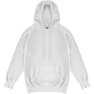 White Mens Knit Pullover Hoodie Sweater